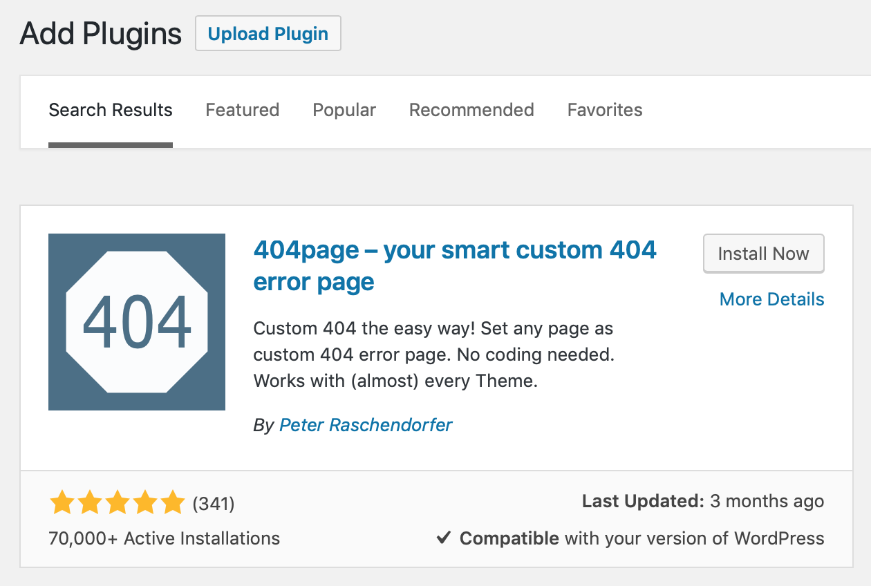 404page WordPress Plugin
