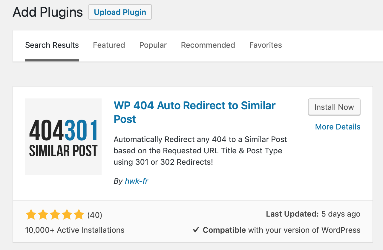 WP 404 Auto Redirect to Similar Post